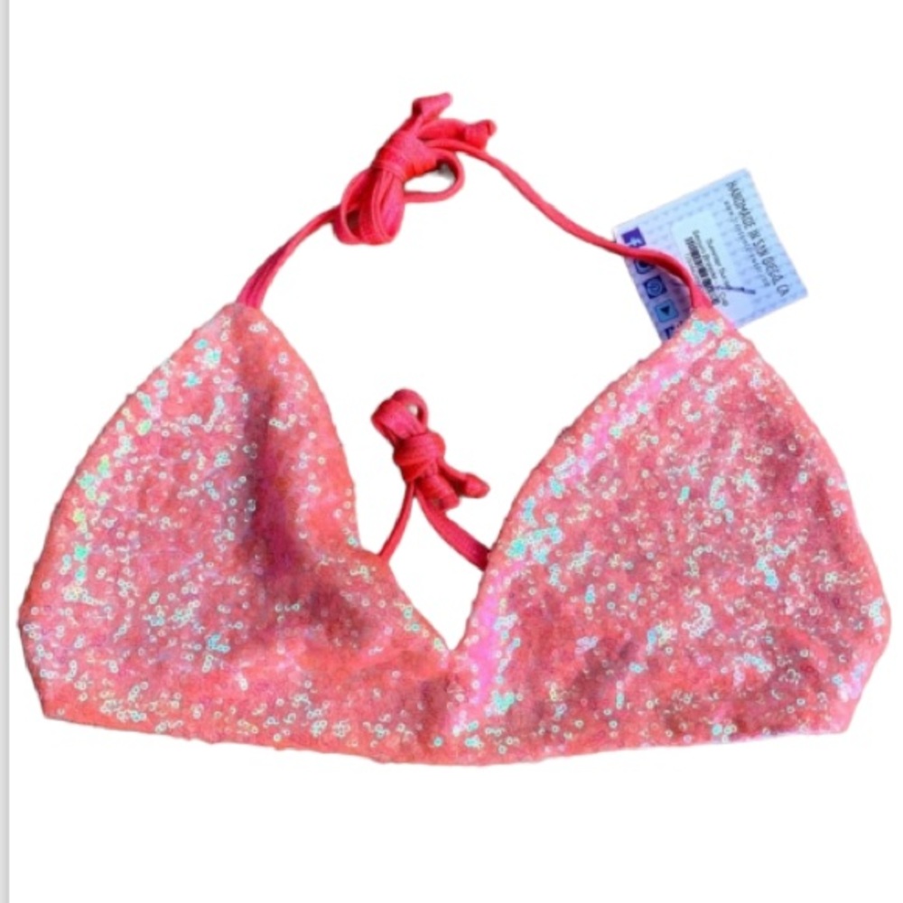 Freedom Rave Wear Sequin Bikini Top